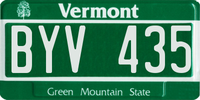 VT license plate BYV435