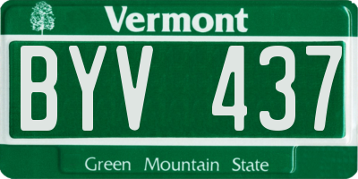 VT license plate BYV437
