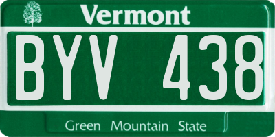 VT license plate BYV438