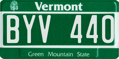 VT license plate BYV440