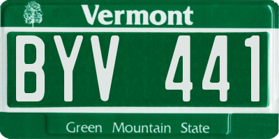 VT license plate BYV441