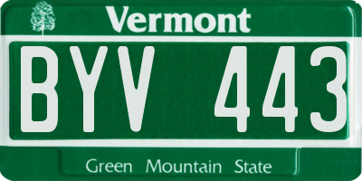 VT license plate BYV443