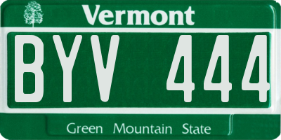 VT license plate BYV444