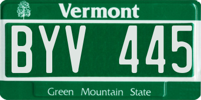VT license plate BYV445