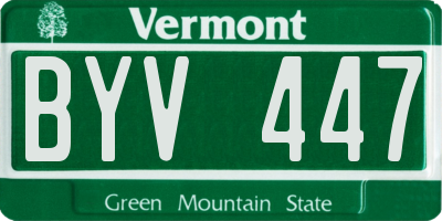 VT license plate BYV447