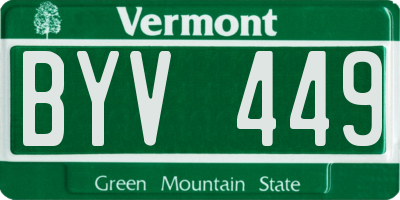 VT license plate BYV449