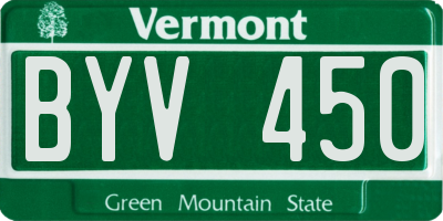 VT license plate BYV450