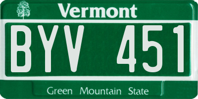 VT license plate BYV451