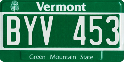 VT license plate BYV453