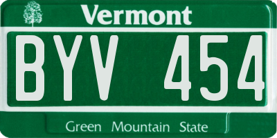 VT license plate BYV454
