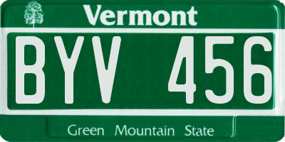 VT license plate BYV456