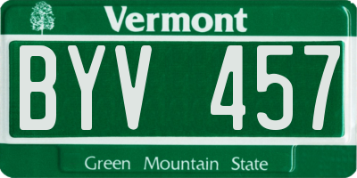VT license plate BYV457
