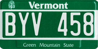 VT license plate BYV458