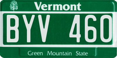 VT license plate BYV460
