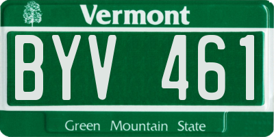VT license plate BYV461