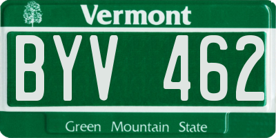 VT license plate BYV462