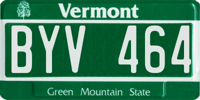 VT license plate BYV464
