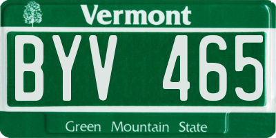 VT license plate BYV465