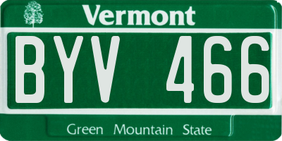 VT license plate BYV466
