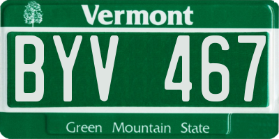 VT license plate BYV467