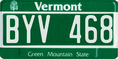 VT license plate BYV468