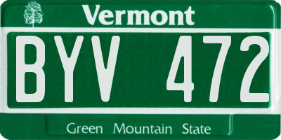 VT license plate BYV472