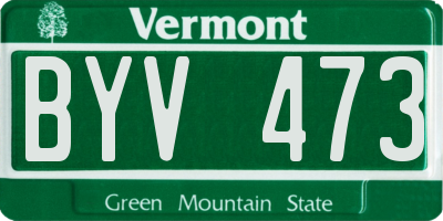 VT license plate BYV473