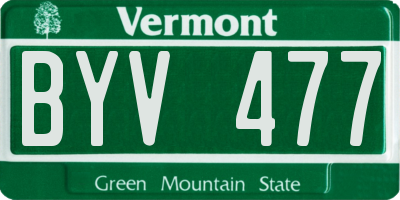 VT license plate BYV477