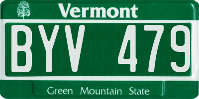 VT license plate BYV479