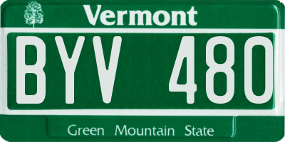VT license plate BYV480