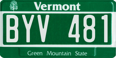 VT license plate BYV481