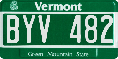 VT license plate BYV482