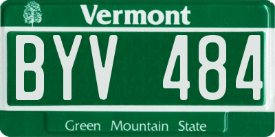 VT license plate BYV484