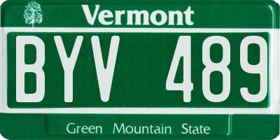 VT license plate BYV489