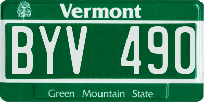 VT license plate BYV490