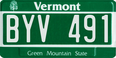 VT license plate BYV491