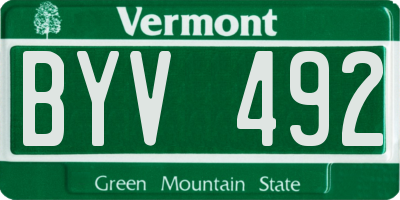 VT license plate BYV492