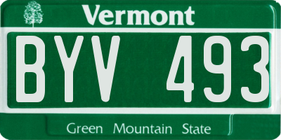 VT license plate BYV493