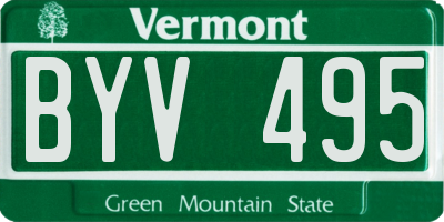 VT license plate BYV495