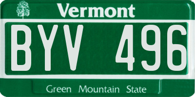 VT license plate BYV496