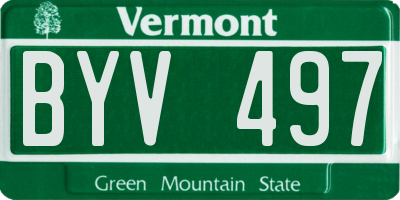 VT license plate BYV497