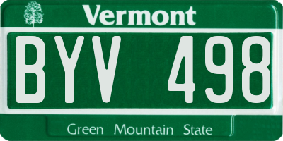 VT license plate BYV498