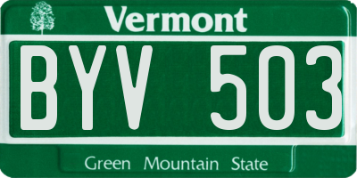 VT license plate BYV503