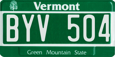 VT license plate BYV504