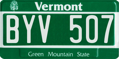VT license plate BYV507