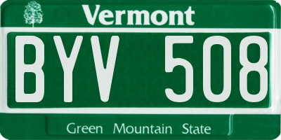 VT license plate BYV508