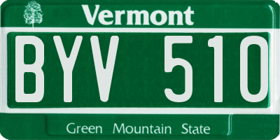 VT license plate BYV510