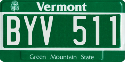 VT license plate BYV511
