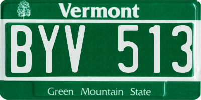 VT license plate BYV513