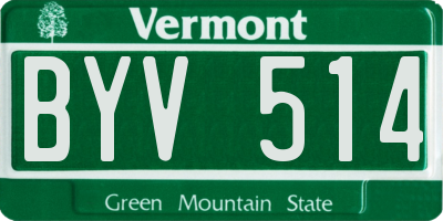 VT license plate BYV514
